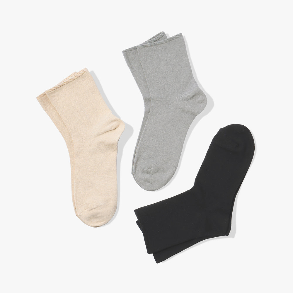 【足元らくらく】肌ざわりやわらか ショート丈ソックス 24-26cm