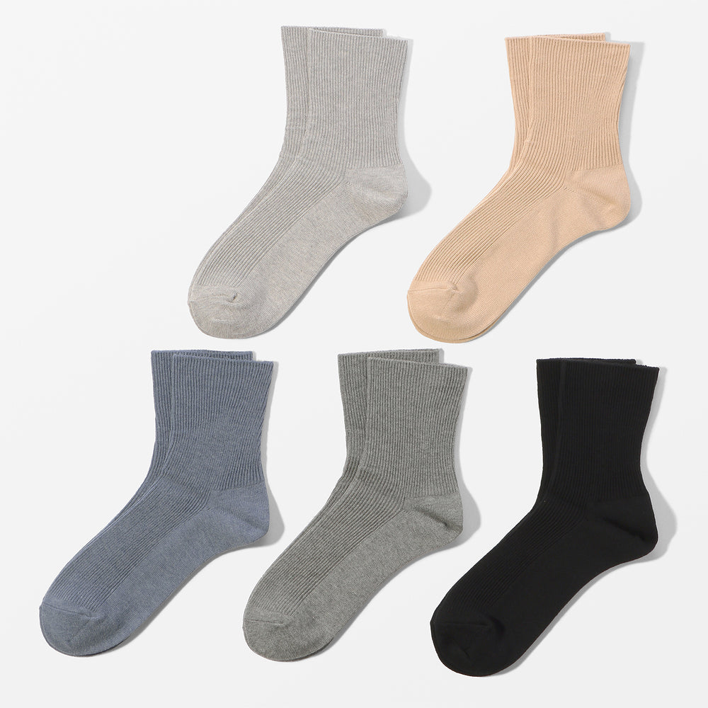 【足元らくらく】ゴムなし リブ ショート丈ソックス 24-26cm