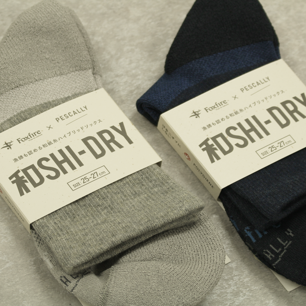 【PESCALLY×Foxfire】Foxfireコラボ 和SHI-DRYショートソックス　25cm - 27cm