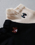 【にゃんこ堂】ワッフル猫刺繍スニーカーソックス