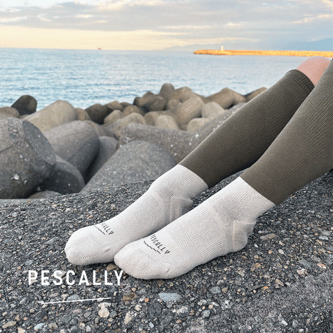 【PESCALLY】和紙パイル着圧ソックス 23cm-25cm