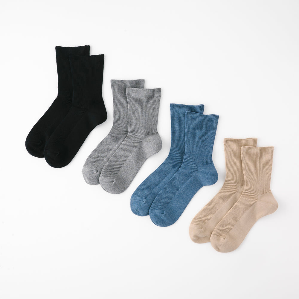 【足元らくらく】ゴムなし リブ ショート丈ソックス 24-26cm
