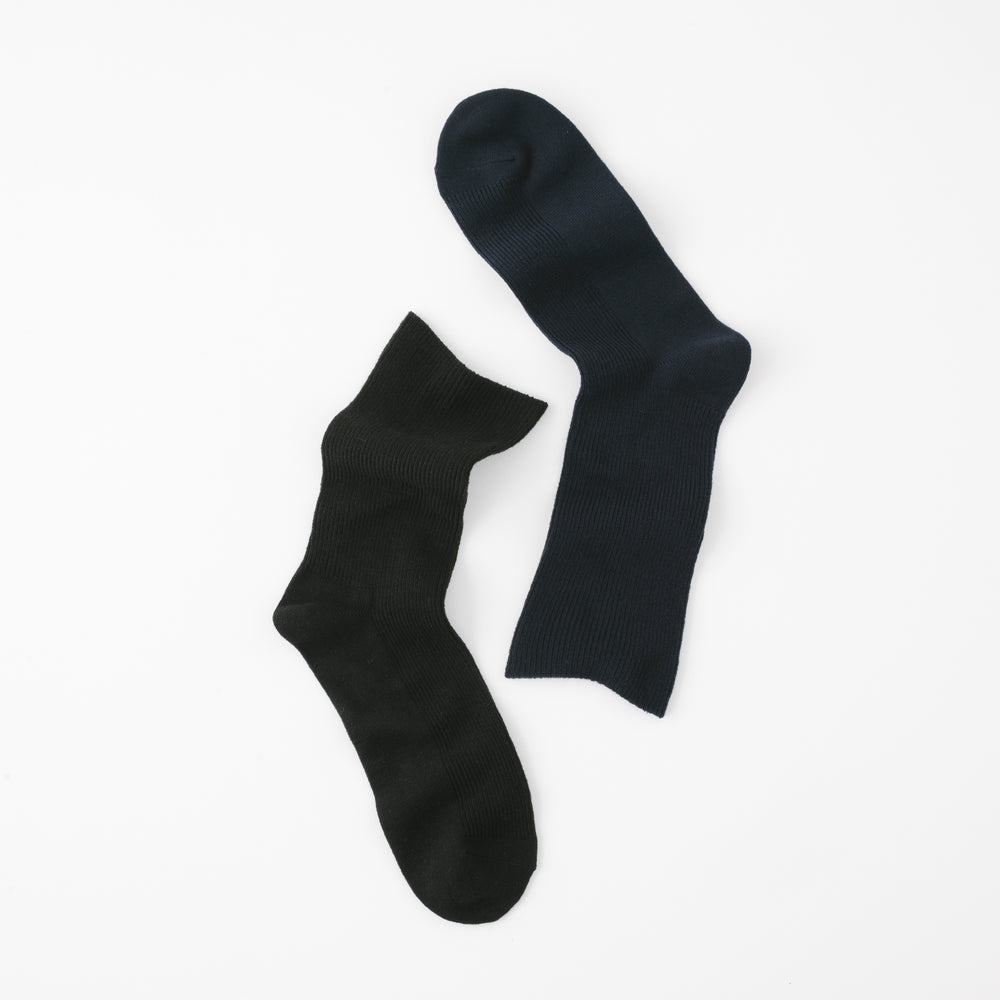 【足元らくらく】足の冷えないゴムなしリブクルーソックス 24-26cm