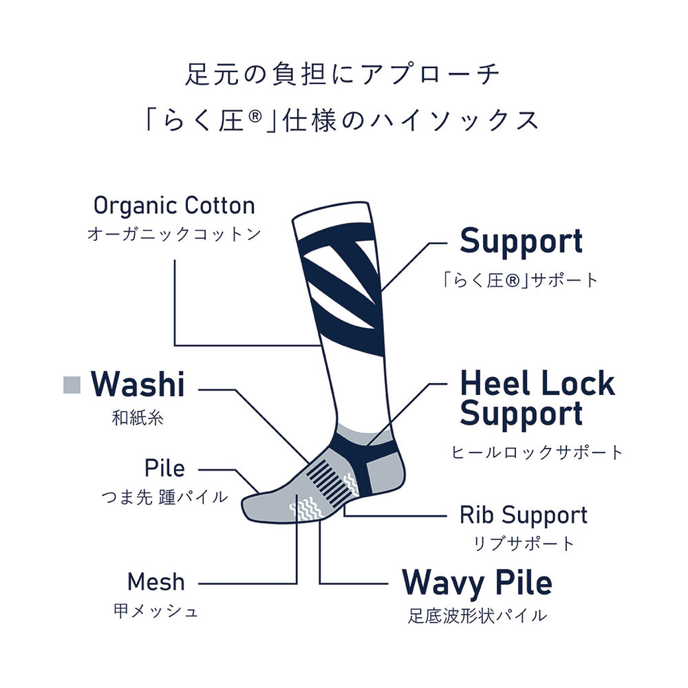 【PESCALLY】和紙パイル着圧ソックス 25cm-27cm