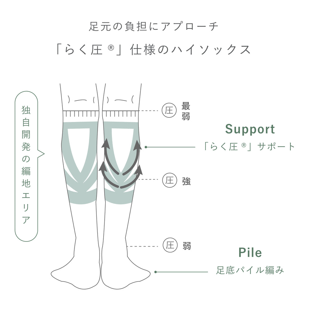 【KALMERA】着圧ハイソックス 25cm-27cm
