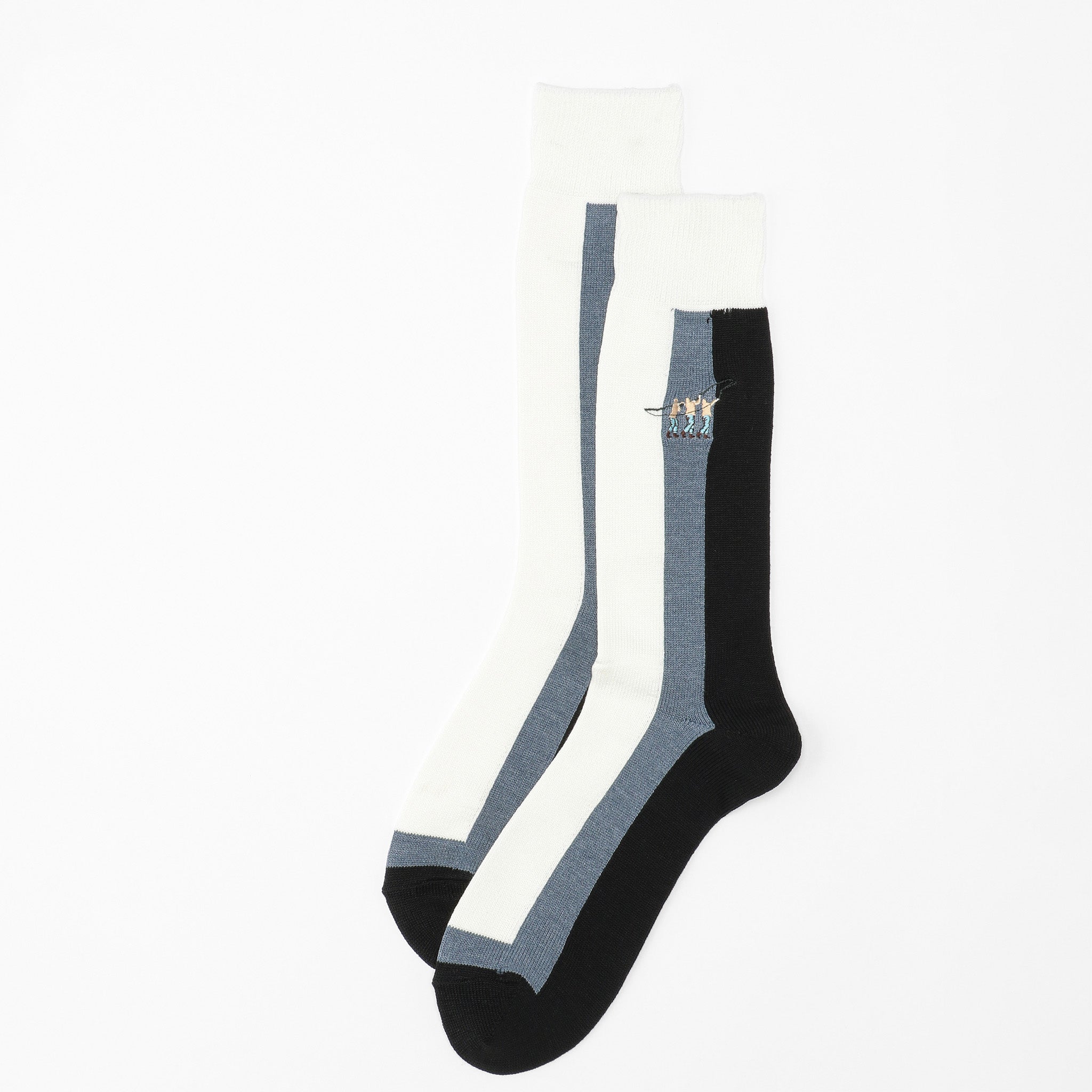 新品本物CELINEソックス ストライプ/コットン CELINE ソックス ストライプ / コットン - ブラック | CELINE